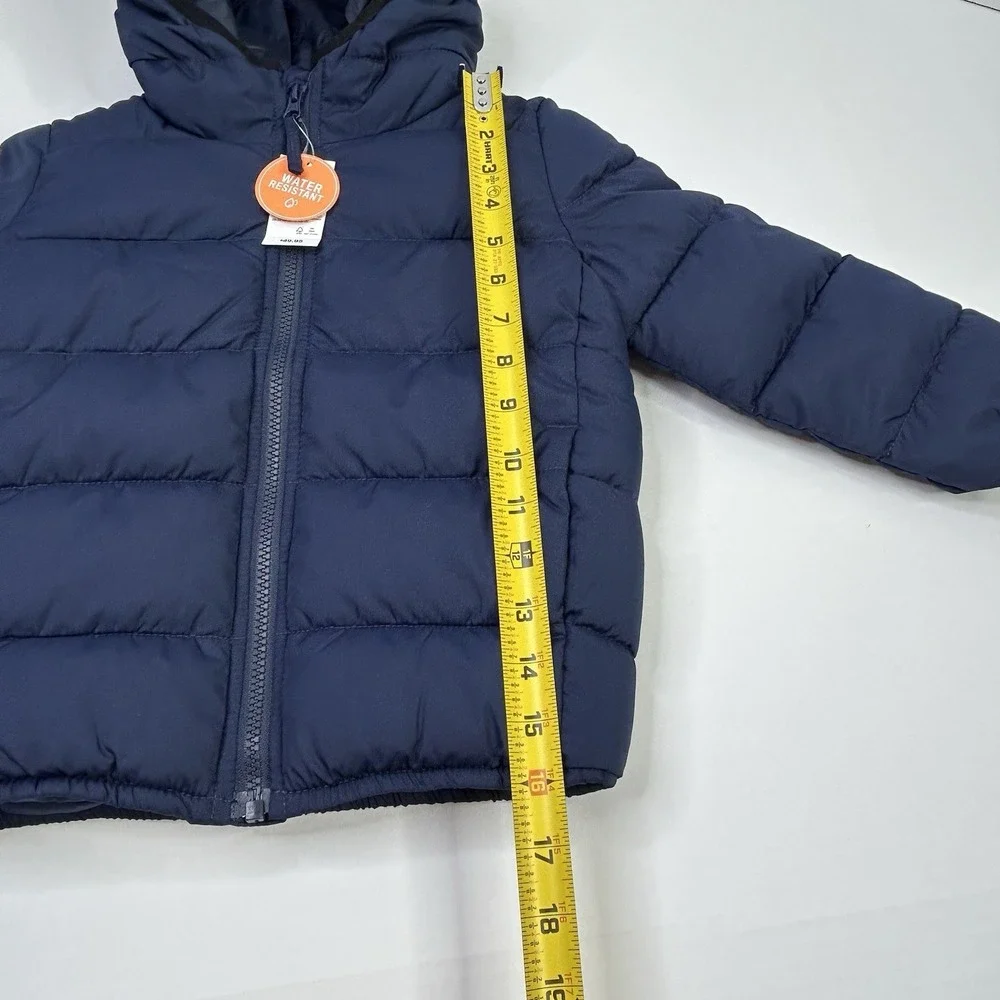 The Children's PLACE Toddler Boys‎ 4T Hooded Puffer Jacket Blue Water Resistant